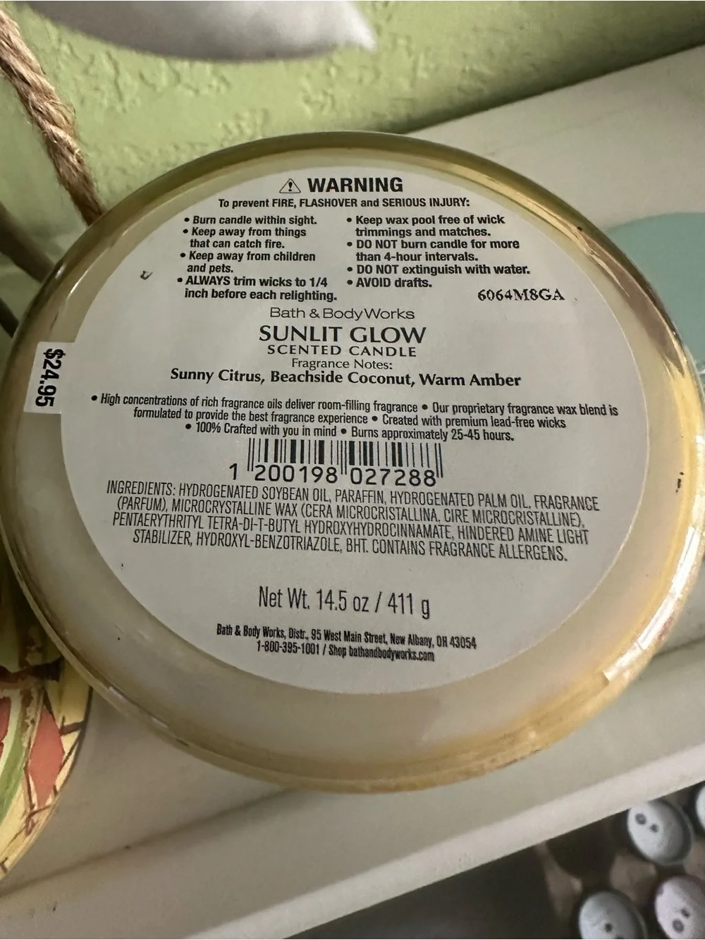 Bath & Body Works Sunlit Glow Candle Pair - Light Aqua & Yellow